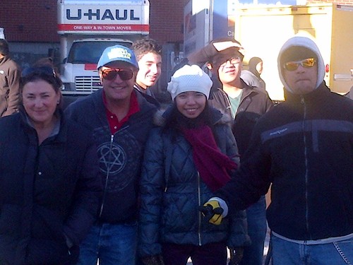 Maria and Larry of Family Outreach Program with volunteers of Philippine disaster effort in Chicago